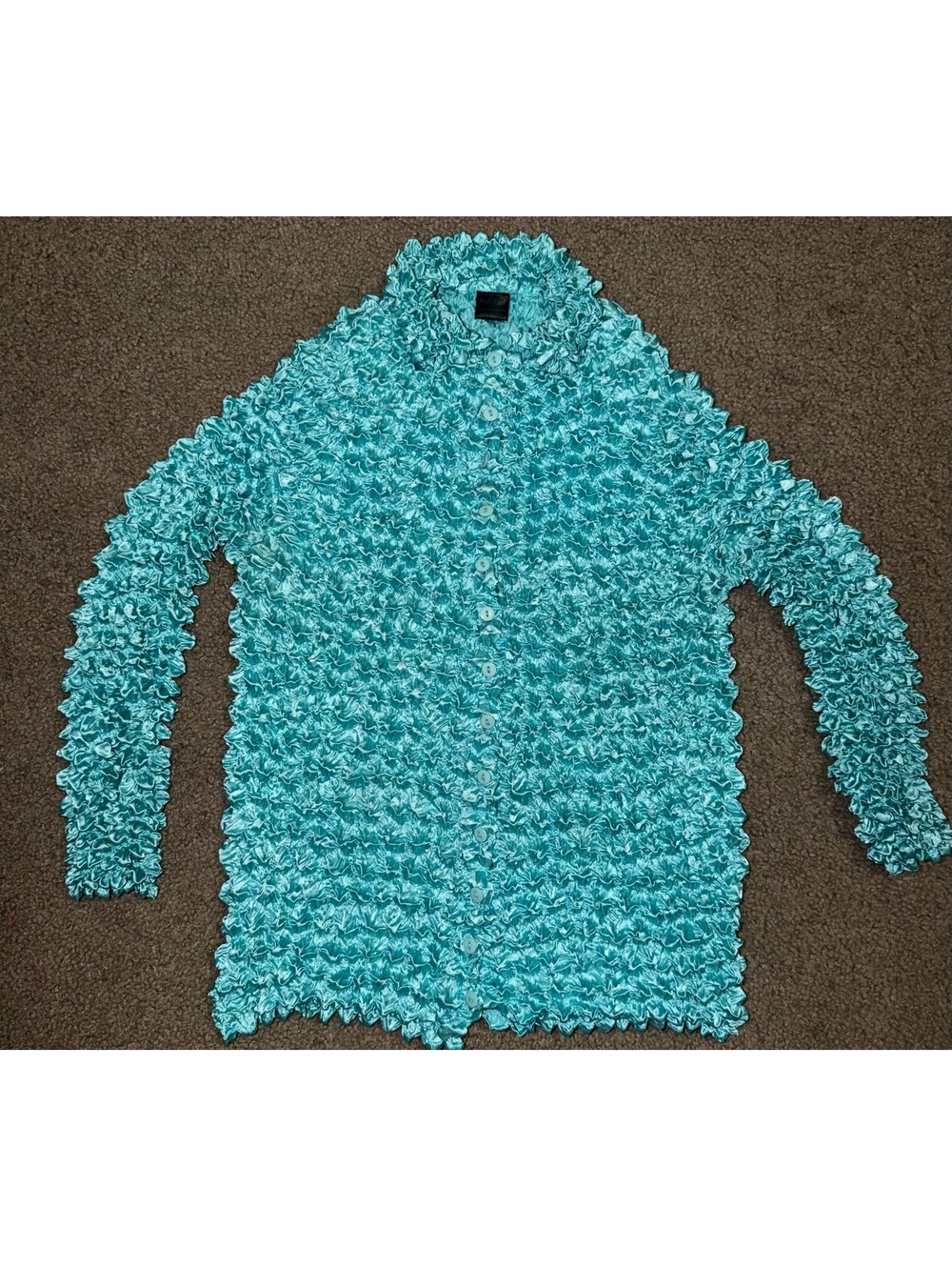Magic Scarf Pleated Accordion shirt Teal